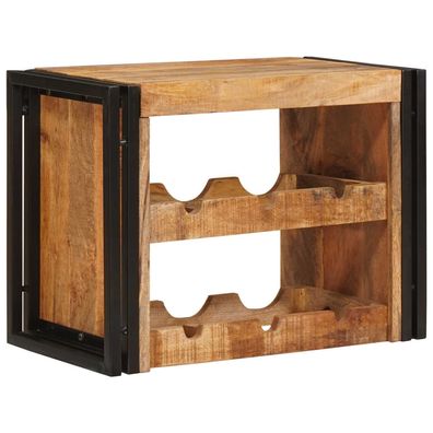 vidaXL Weinregal Braun 60 x 45 x 33 cm Massives grobes Mangoholz