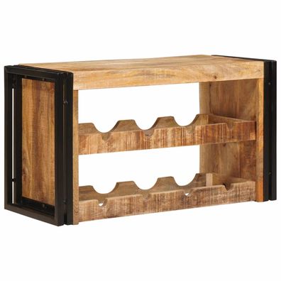 vidaXL Weinregal Braun 80 x 45 x 33 cm Massives grobes Mangoholz