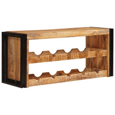 vidaXL Weinregal Braun 100 x 45 x 33 cm Massives grobes Mangoholz