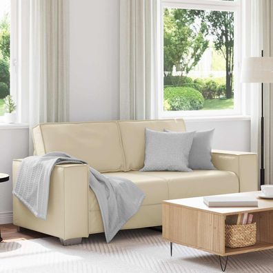 vidaXL Zweisitzer-Sofa Creme 180 cm Kunstleder