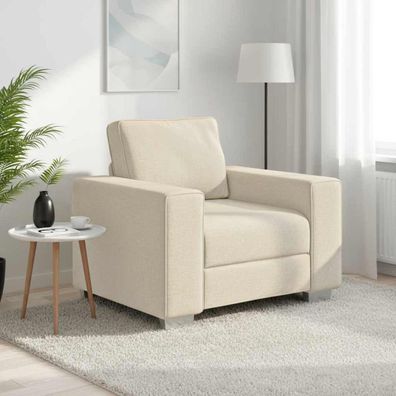 vidaXL Sofa-Sessel Beige 100 cm Leinenmischgewebe