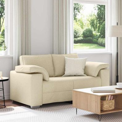 vidaXL Zweisitzer-Sofa Creme 160 cm Stoff