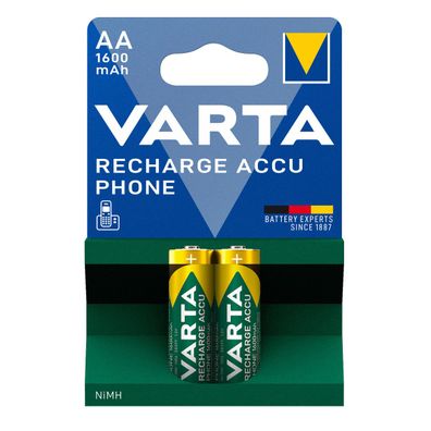 Varta Phone Akku Mignon AA HR6 NiMH 1600 mAh 58399 2er Blister