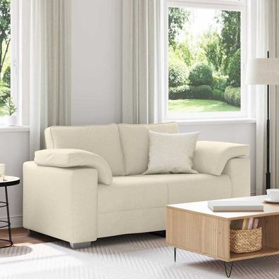 vidaXL 2-Sitzer Sofa Beige 160 cm Leinenmischgewebe