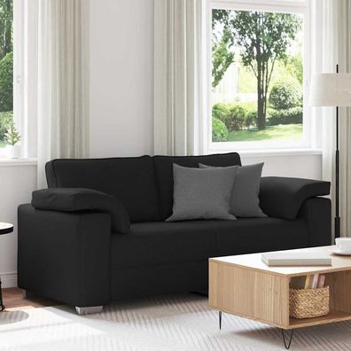 vidaXL Zweisitzer-Sofa Schwarz 180 cm Stoff