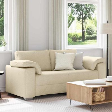 vidaXL Zweisitzer-Sofa Creme 180 cm Stoff