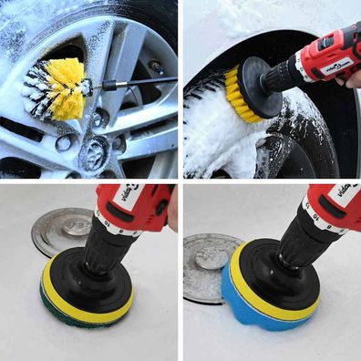 vidaXL Auto Bürsten Set Mehrfarbig Poly-Rattan