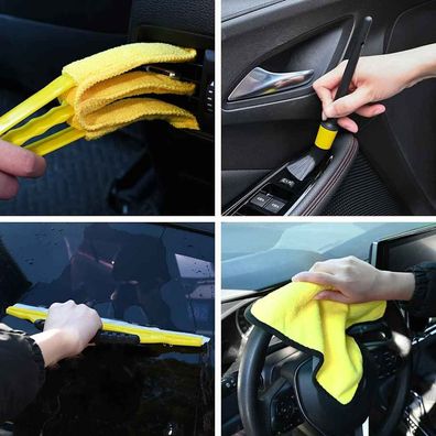 vidaXL Auto Bürsten Set Mehrfarbig Poly-Rattan