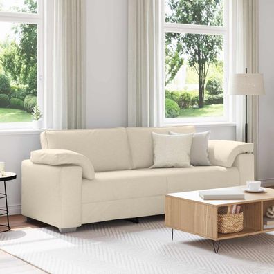 vidaXL 3-Sitzer-Sofa Beige 220 cm Leinenmischgewebe
