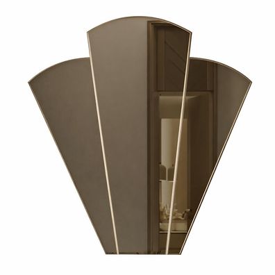 Stilvolles Deco Spiegel mit geometrischem Design und Messingrahmen