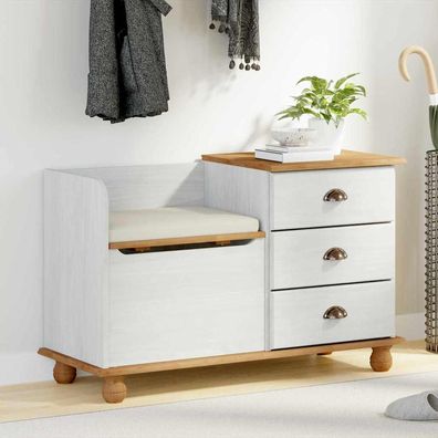 vidaXL Sitzbank mit Stauraum mit Speicher ASKIM Weiß 100 x 39 x 62 cm