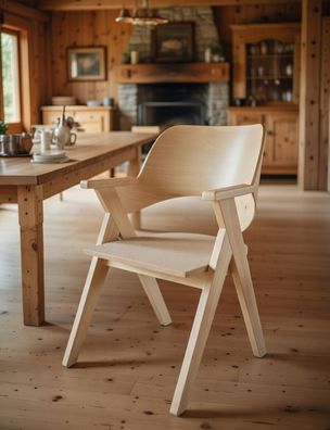 Holzstuhl mit Armlehnen im modernen Design für verschiedene Räume