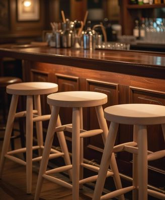 Eleganter Barhocker aus Holz für moderne Räume und gemütliche Bars