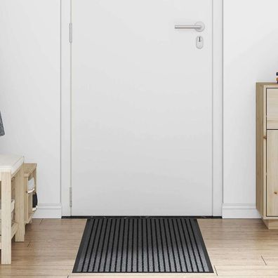 vidaXL Fußmatte Schwarz 60 x 150 cm Polypropylen