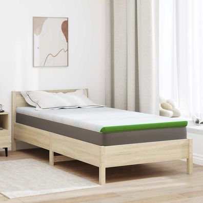 vidaXL Matratzenauflage Weiß und Grün 100 x 200 cm Jacquard Stoff