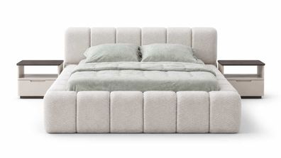 Eleganter Bett Design 2x Nachttische Schlafzimmer Stilvolles Möbel Set