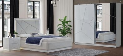 Modernes Schlafzimmer Set Luxuriöses Doppelbett Kleiderschrank