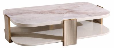Beiger Couchtisch bequem Holztisch Design-Couchtisch für das Wohnzimmer