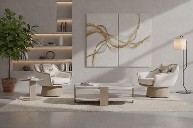 Modernes Wohnzimmer-Set Sessel Couchtisch Beistelltisch Wohnzimmermöbel