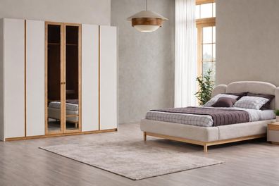 Elegantes Schlafzimmer-Set mit Bett, Kleiderschrank und 2 Nachttischen