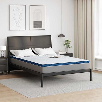 vidaXL Matratzenauflage Weiß 160 x 200 cm Jacquard-Stoff