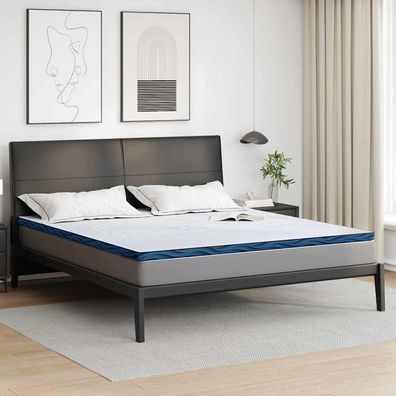 vidaXL Matratzenauflage Weiß 180 x 200 cm Jacquard-Stoff