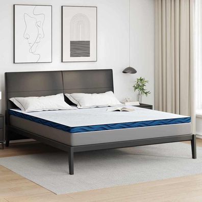 vidaXL Matratzenauflage Weiß 180 x 200 cm Jacquard-Stoff