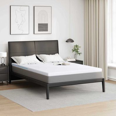 vidaXL Matratzenauflage Weiß 160 x 200 cm Jacquard-Stoff