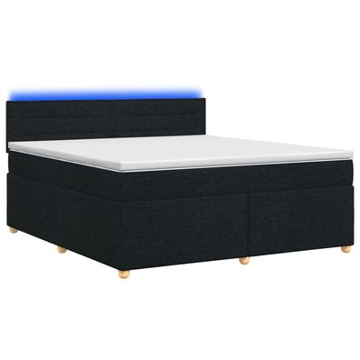 vidaXL Boxspringbett mit Matratze Schwarz 140 x 190 cm Stoff