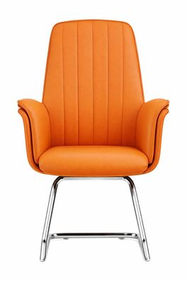 Eleganter Chefsessel in Orange mit chromfarbenem Gestell und Komfort