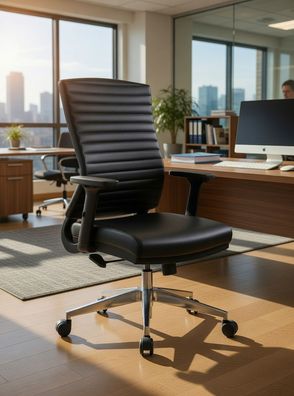 Robuster Bürostuhl mit ergonomischer Unterstützung und verstellbar