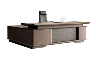 Eleganter Eckschreibtisch aus Holz mit Großer Arbeitsfläche für Büro