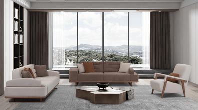 Komfortables 3-Sitzer Sofa und Sessel Set für modernes Design