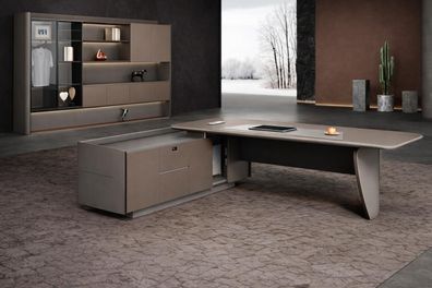 Modernes Büromöbel-Set – Chefschreibtisch und Büroschrank im Stil
