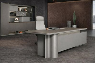 Modernes Chefschreibtisch-Set mit Büroschrank und ergonomischem Sessel