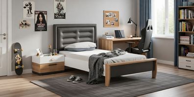 Schlafzimmer Set Bett mit Nachttisch für modernen Komfort