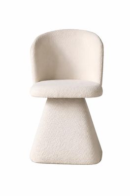 Eleganter moderner Stuhl mit konischem Design und weichem Bouclé