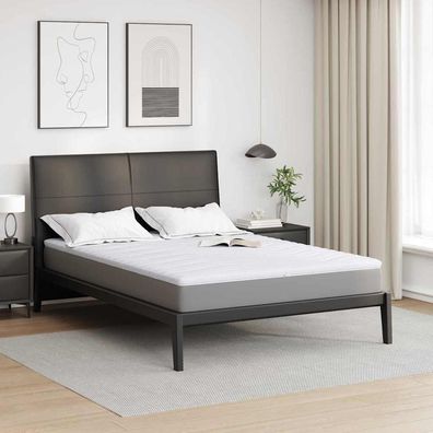 vidaXL Matratzenauflage Weiß 140 x 200 cm Strickstoff
