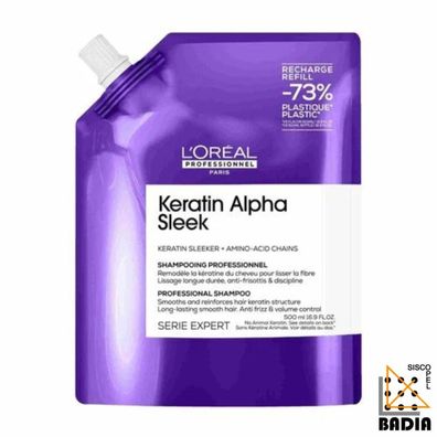 Keratin ALPHA SLEEK Shampoo zum Aufladen 500 ml