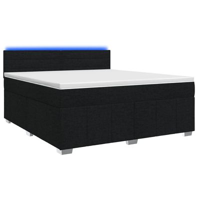 vidaXL Boxspringbett mit Matratze Schwarz 140 x 200 cm Stoff