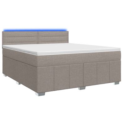 vidaXL Boxspringbett mit Matratze Taupe 140 x 200 cm Stoff