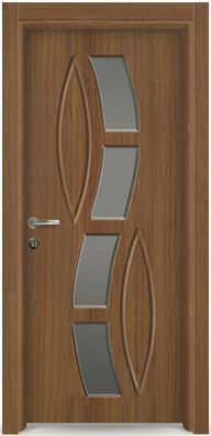 Braune Innentür mit Glaseinsätzen Designer-Tür Feuchtigkeitsbeständige Tür