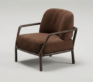 Design Sessel Japandi Stil Holz Braun Modern Edel