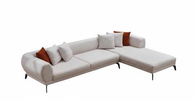 Wohnzimmer Ecksofa L-Form Modern Weiß Komfortabel Polstermöbel