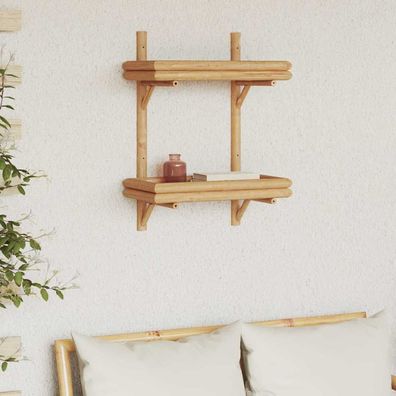 vidaXL Wandregal mit Regal Wandmontiert Braun 39 x 26 x 60 cm Bambus