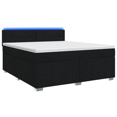 vidaXL Boxspringbett mit Matratze Schwarz 180 x 200 cm Stoff