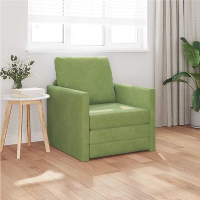 vidaXL Schlafsofa Hellgrün 74 x 77 x 81 cm Samt