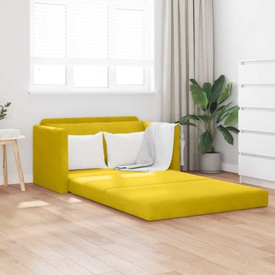 vidaXL Schlafsofa Sonnenblumen Gelb 124 x 71 x 78 cm Samt