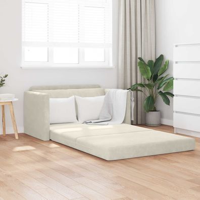 vidaXL Schlafsofa Creme 124 x 71 x 78 cm Samt