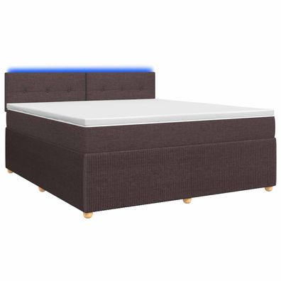 vidaXL Boxspringbett mit Matratze Dunkelbraun 140 x 190 cm Stoff